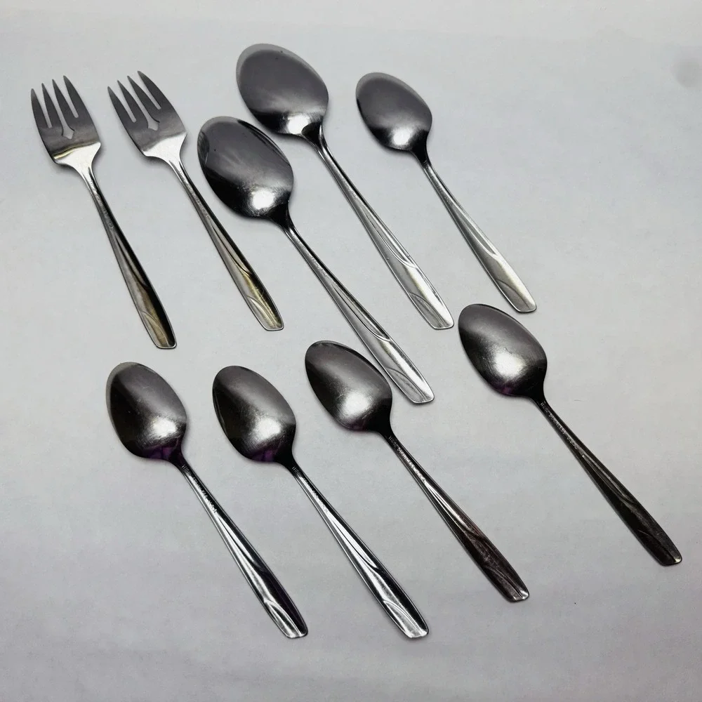 Thor‎ STARLET Stainless 5 Teaspoons 2 Forks & 2 Tablespoons Atomic Star Lot Of 9
